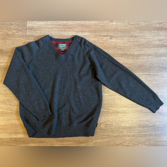 Woolrich Onyx Heather 100% Merino Wool Long Sleeve Crewneck Sweater XL E8 - Picture 1 of 8